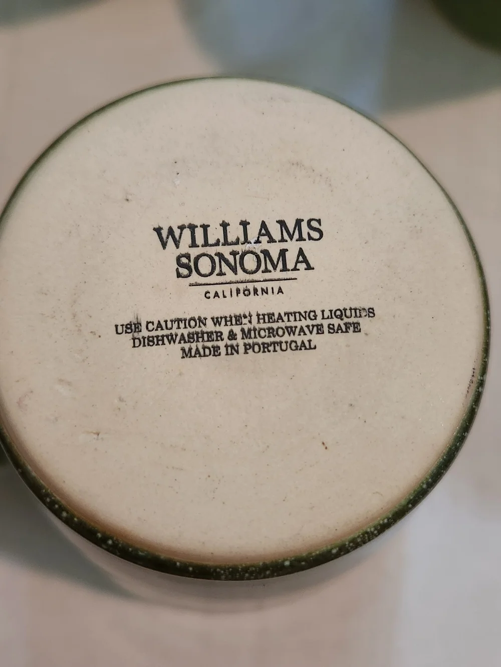 Williams Sonoma Cyprus Green Glazed Ceramic Mugs — Set of 3